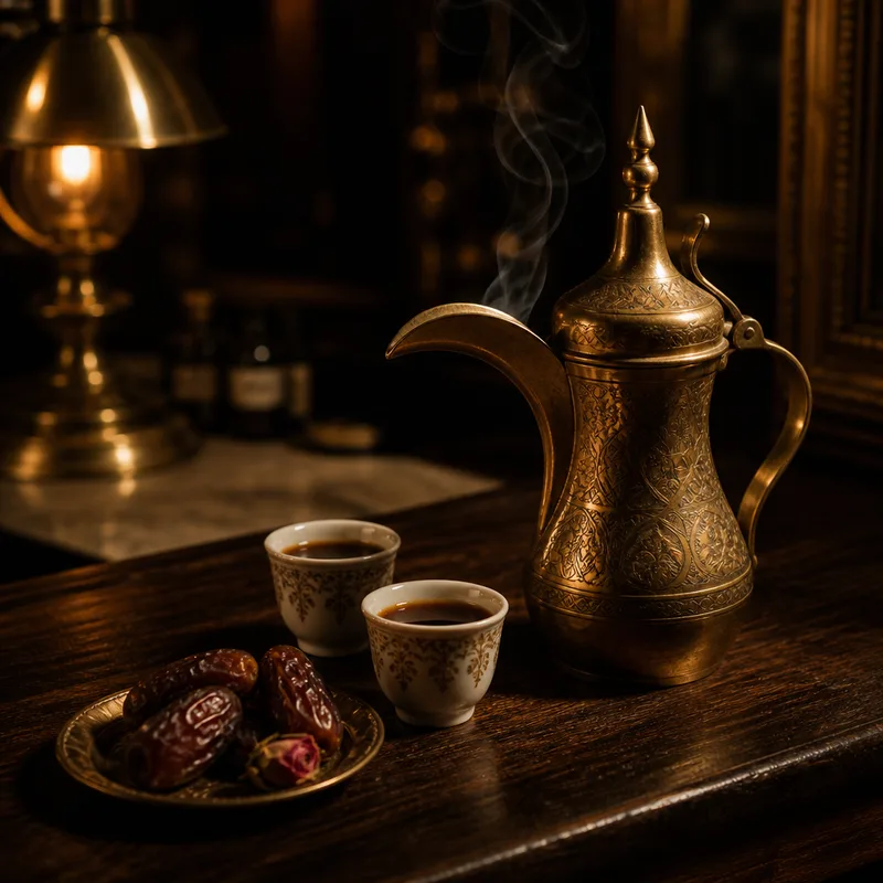 Gahwa-Kännchen mit Datteln